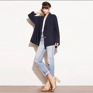 Reformation Hardy Drapey Blazer Navy Blue sz S